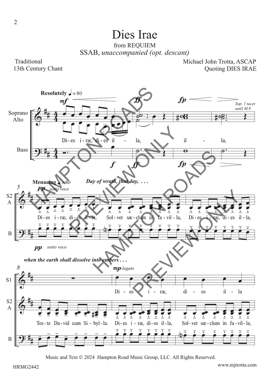 Dies Irae (SSAB) Dies Irae (SSAB) Choir scores gallery preview page 3