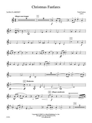 Christmas Fanfares: 3rd B-flat Clarinet