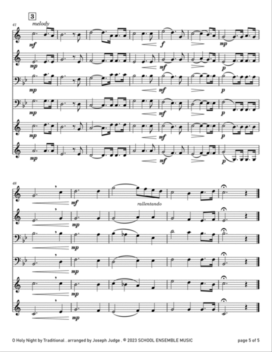 O Holy Night for Brass Quartet in Schools Brass Quartet scores gallery preview page 5