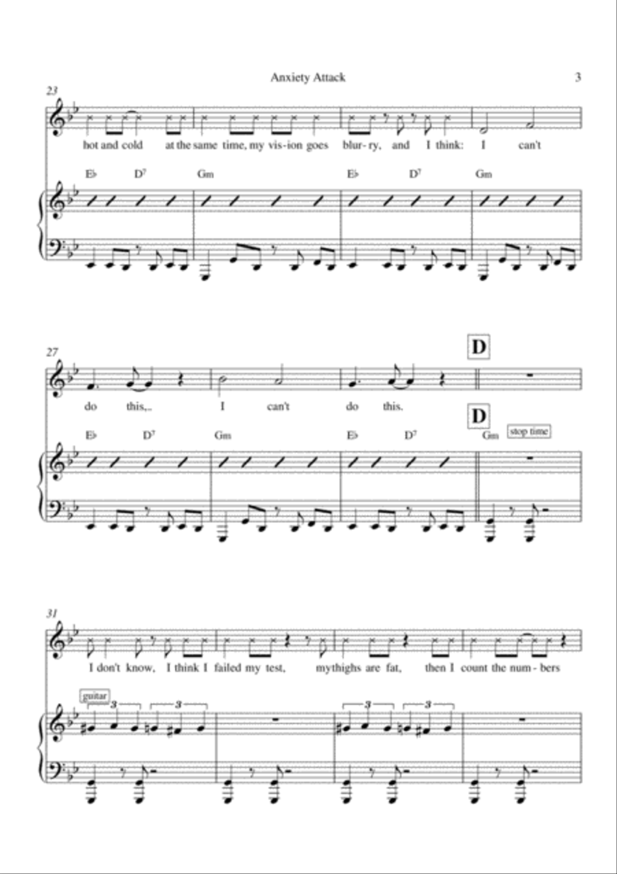 Anxiety Attack Anxiety Attack Alto Voice scores gallery preview page 3