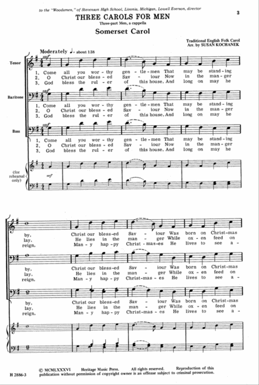 Three Carols for Men TTB scores gallery preview page 2