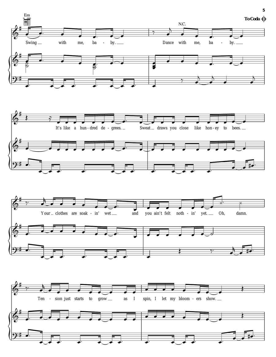 Swing With Me Piano, Vocal, Guitar scores gallery preview page 5