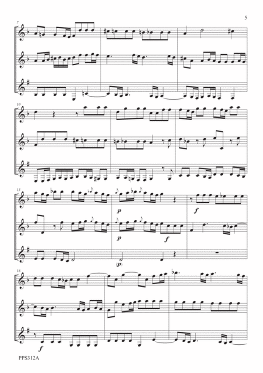 LECLAIR: TRIO SONATA IN D MINOR Opus 4 No. 3 for flute, oboe & clarinet