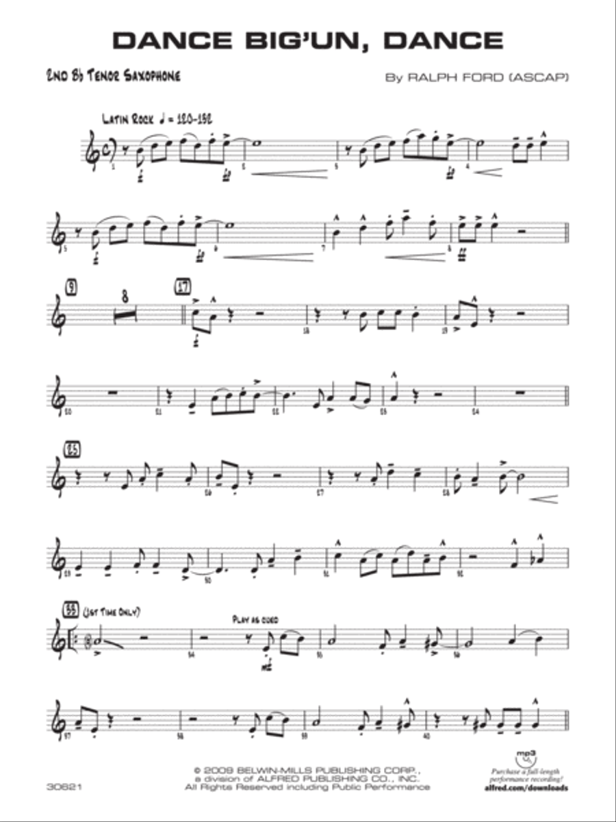 Dance Big'un Dance: 2nd B-flat Tenor Saxophone Jazz Ensemble scores gallery preview page 1