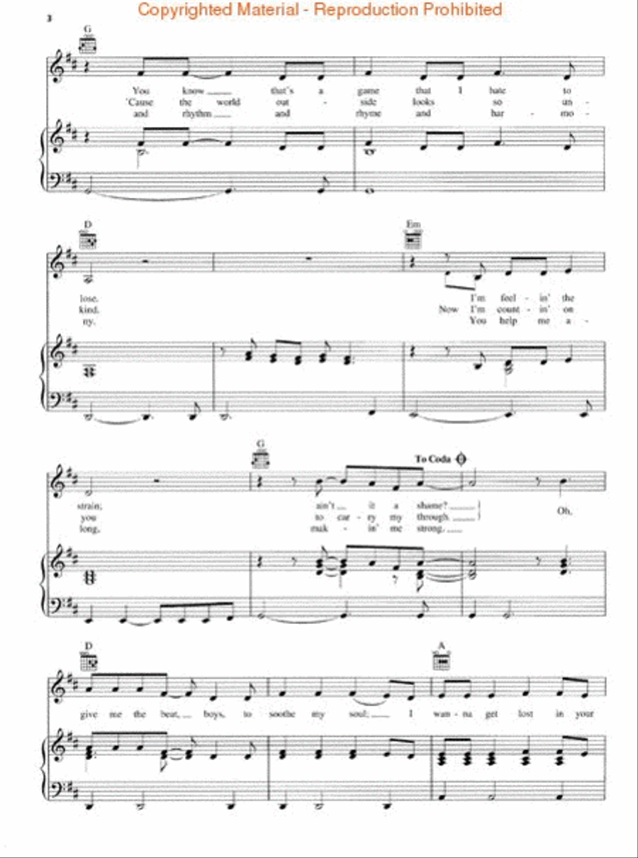 Drift Away Piano, Vocal, Guitar scores gallery preview page 3