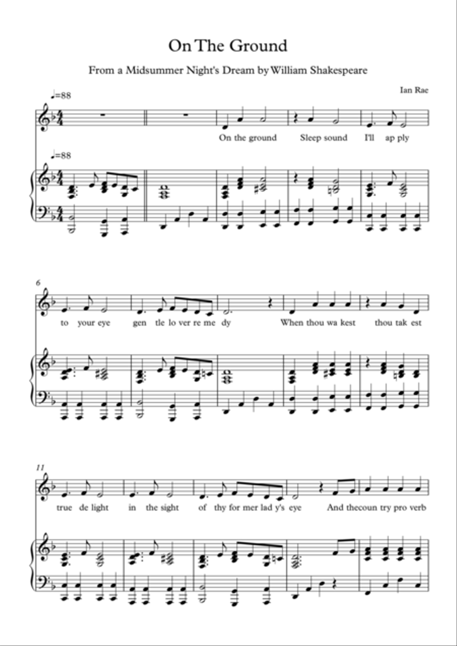 A Midsummer Night's Dream - On The Ground Voice scores gallery preview page 1