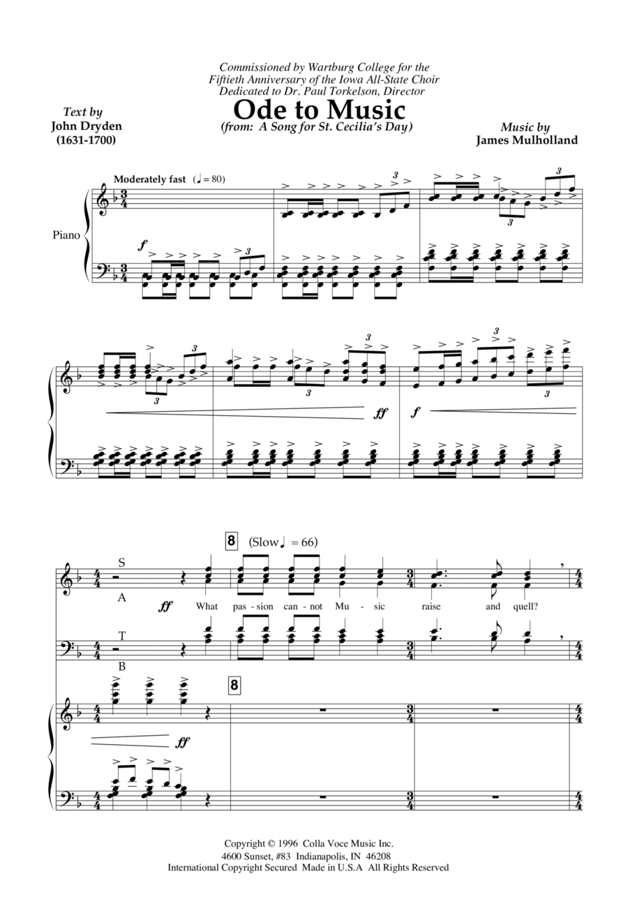 Ode To Music Ode To Music 4-Part scores gallery preview page 1