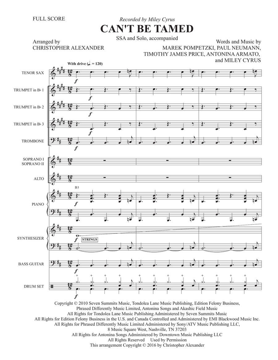 Can't Be Tamed Large Ensemble scores gallery preview page 4