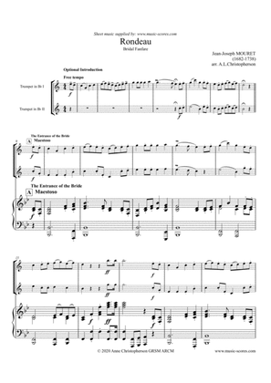 Rondeau - Bridal Fanfare - 2 Trumpets and Piano - Bb major