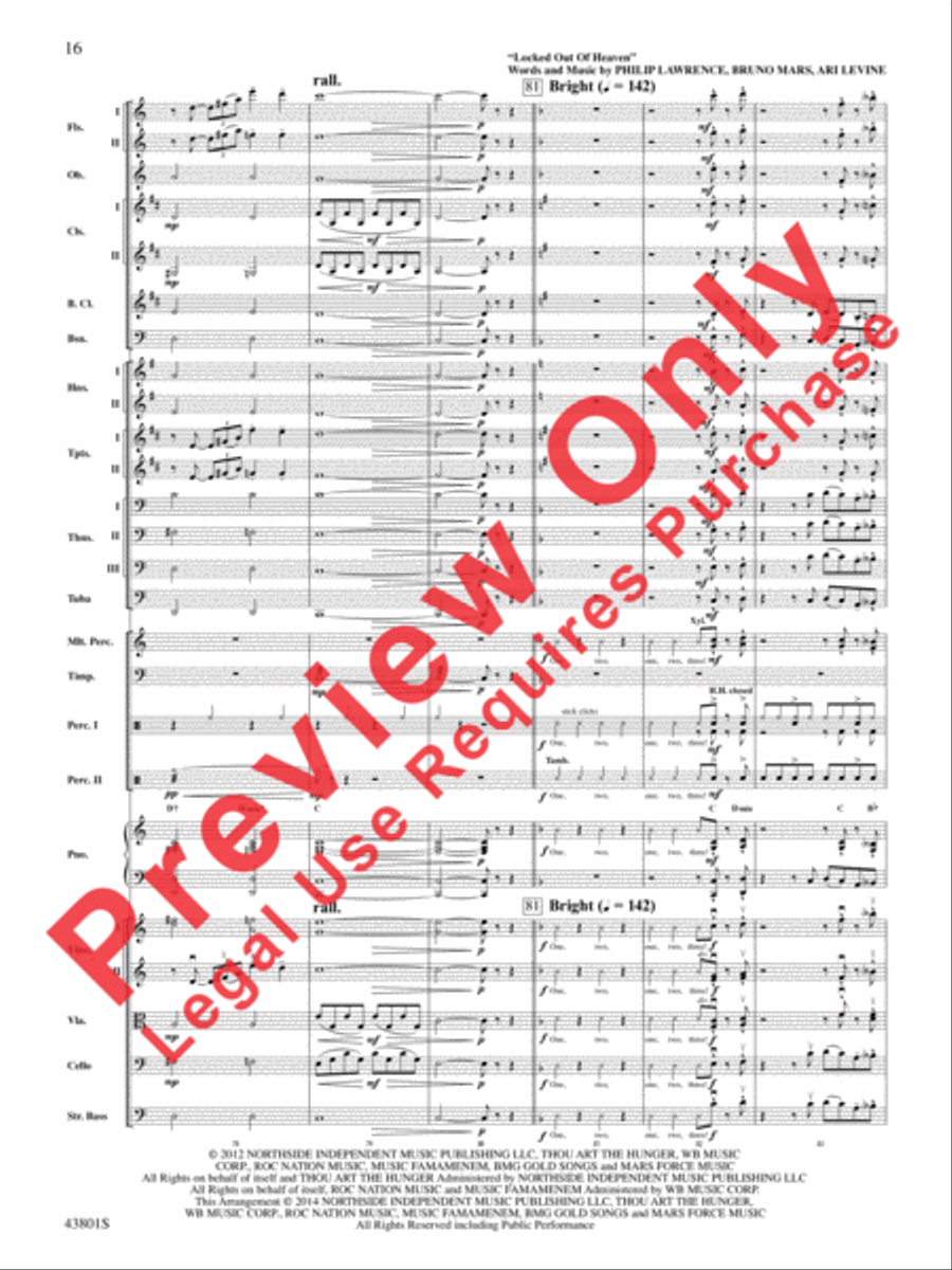 Bruno Mars' Greatest Hits Full Orchestra scores gallery preview page 17