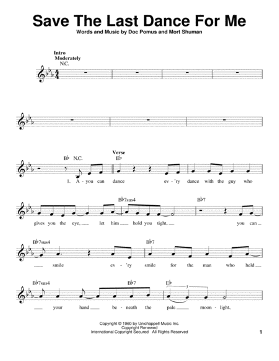 Save The Last Dance For Me Voice scores gallery preview page 1