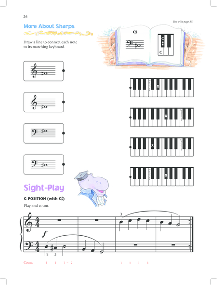 Music for Little Mozarts Notespeller & Sight-Play Book, Book 4 Piano Method scores gallery preview page 29