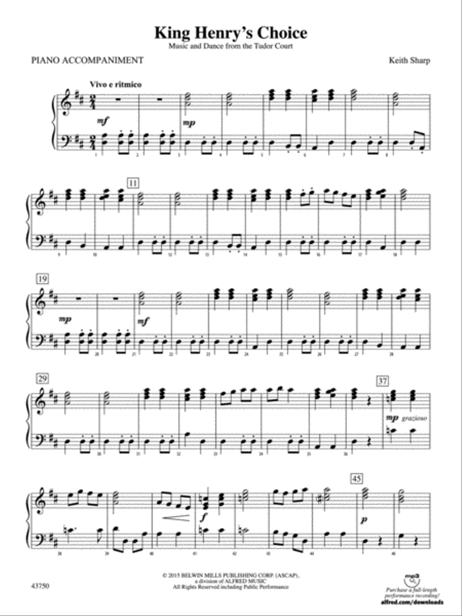King Henry's Choice: Piano Accompaniment Orchestra scores gallery preview page 1