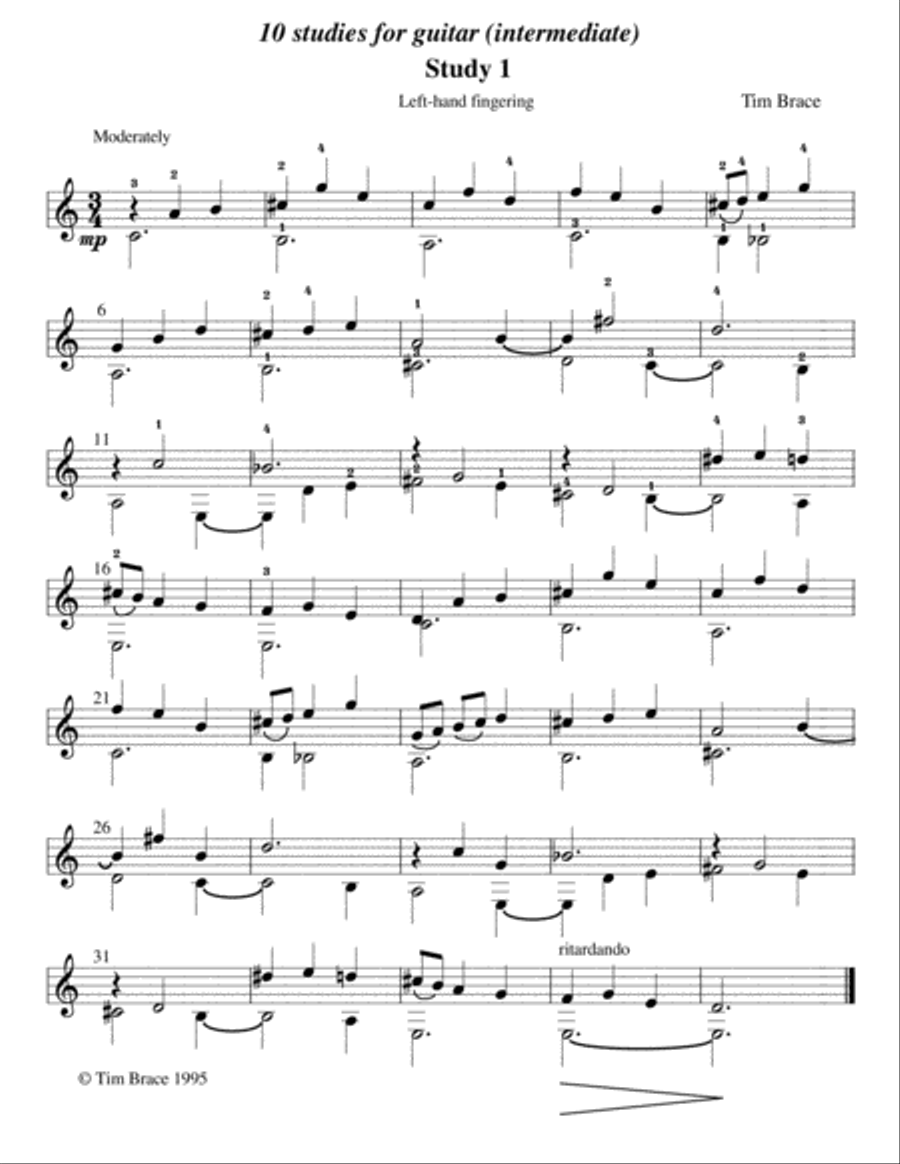10 Studies for Guitar Classical Guitar scores gallery preview page 2