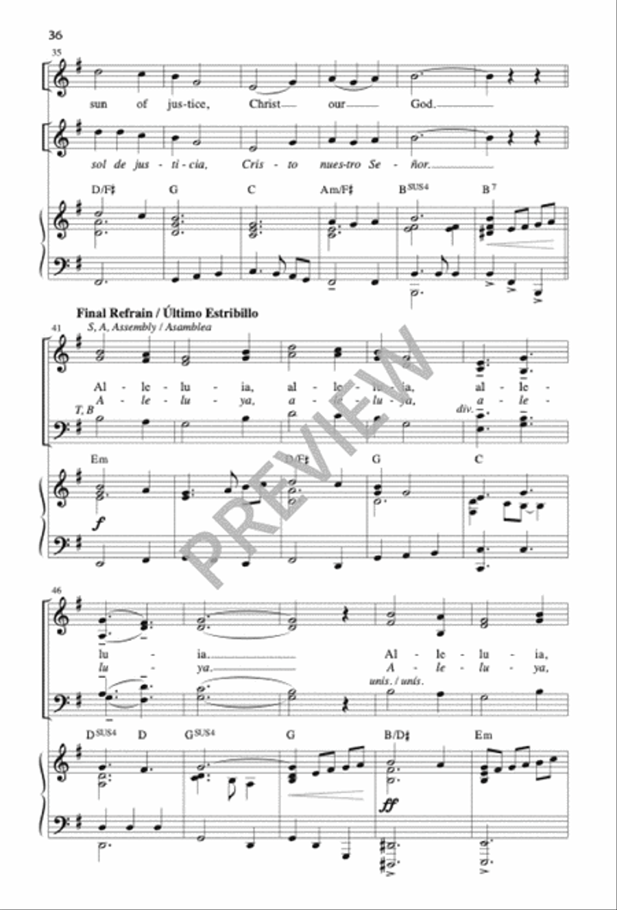 Mass of the Sun of Justice / Misa Sol de Justicia 4-Part scores gallery preview page 35