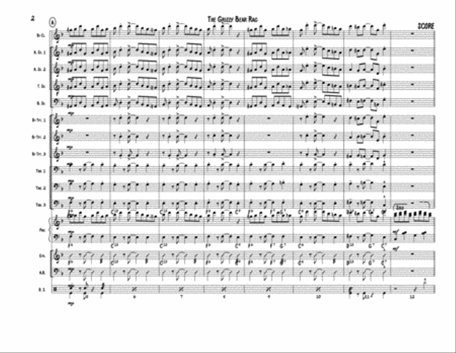 Grizzly Bear Rag - Score Jazz Ensemble scores gallery preview page 2