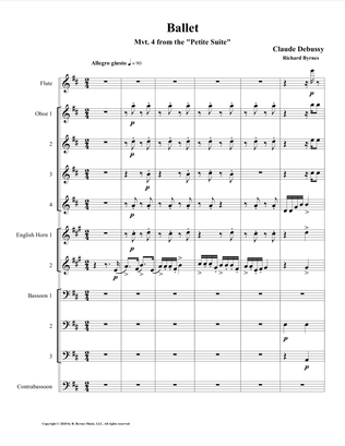 Ballet (Mvt. 4 from Debussy's Petite Suite) for Double Reed Choir + Flute