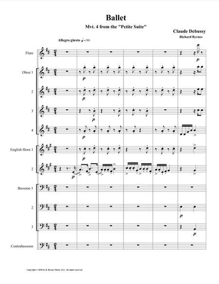 Ballet (Mvt. 4 from Debussy's Petite Suite) for Double Reed Choir + Flute image number null