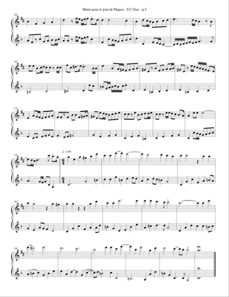 Couperin - Motet for Easter Day (Flute Clarinet Duo) Woodwind Duet scores gallery preview page 5