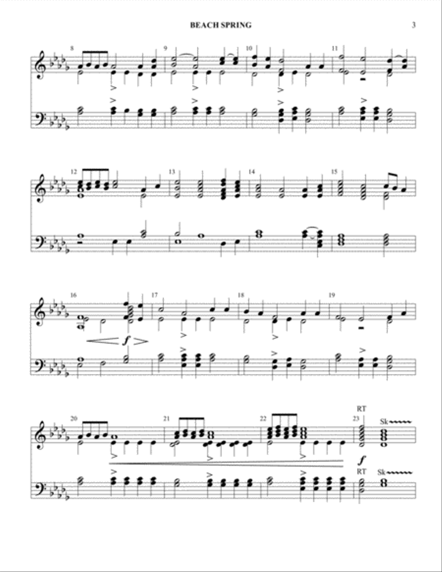 Beach Spring (for 18 bells) Large Ensemble scores gallery preview page 3