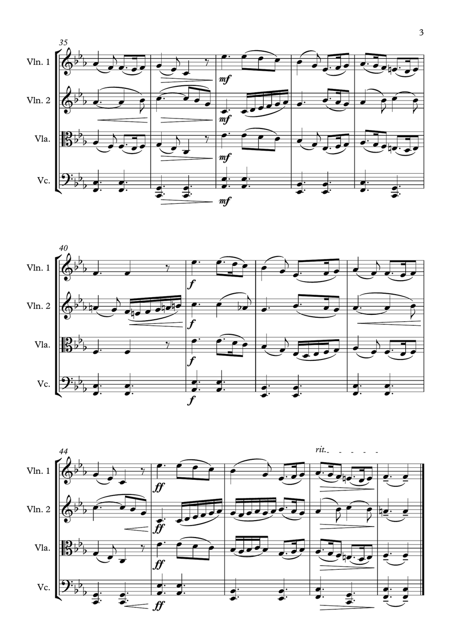 Greensleeves - String Quartet String Quartet scores gallery preview page 3