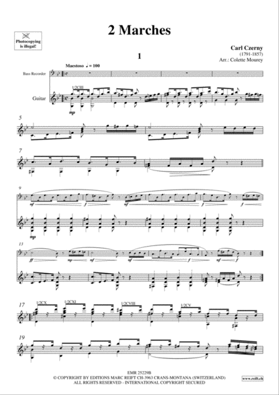 2 Marches Bass Recorder scores gallery preview page 3