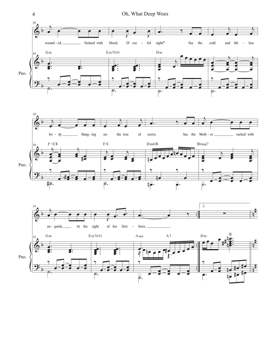 Oh, What Deep Woes (Pieta, Mater Dolorosa) (Vocal solo - High Key) Piano, Vocal scores gallery preview page 4