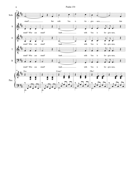 Psalm 130 (With The Lord There Is Mercy) (Solo and SATB) image number null