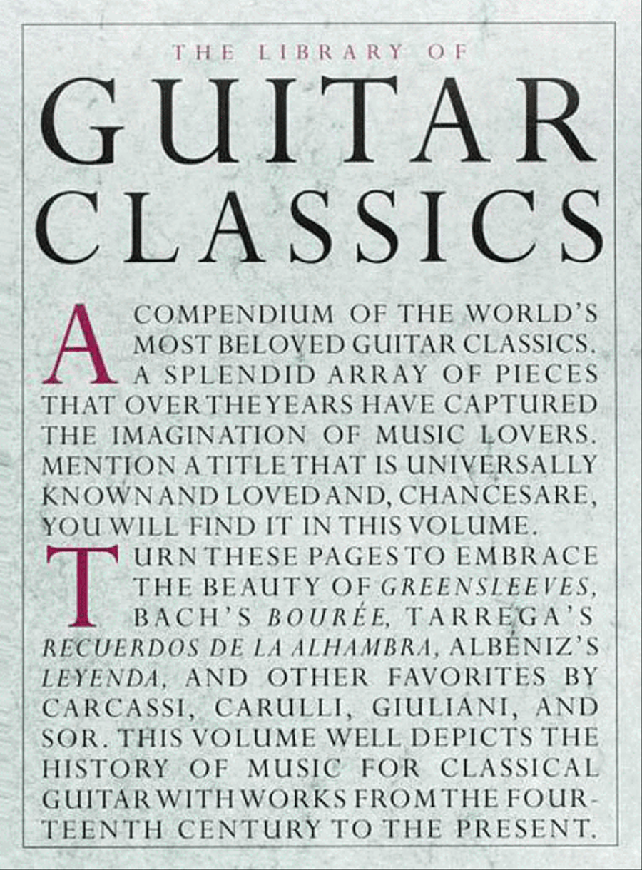Library of Guitar Classics Acoustic Guitar scores gallery preview page 1