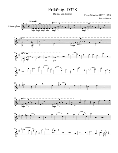 Erlkönig - F. Schubert [Alto Saxophone Transcription]