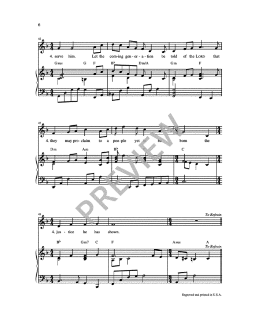 I Will Praise You, Lord, in the Assembly: Psalm 22 3-Part scores gallery preview page 8