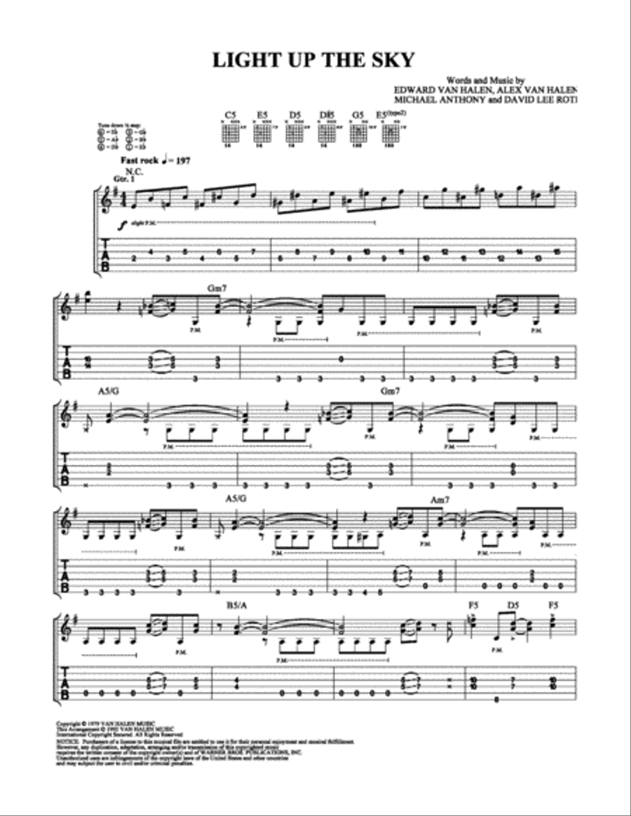 Light Up The Sky Light Up The Sky Electric Guitar scores gallery preview page 1
