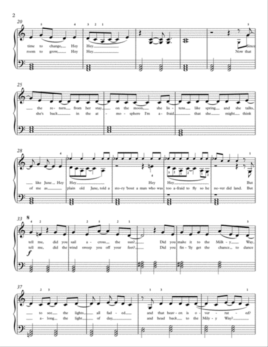 Drops Of Jupiter (Tell Me) Easy Piano scores gallery preview page 2