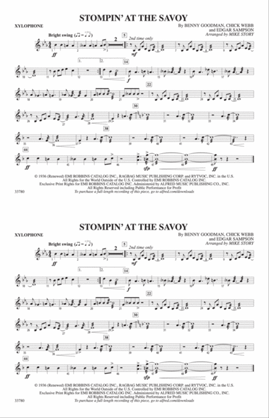 Stompin' at the Savoy: Xylophone Marching Band scores gallery preview page 1