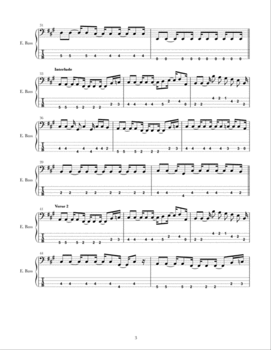 Looking Out For You Bass Guitar scores gallery preview page 3