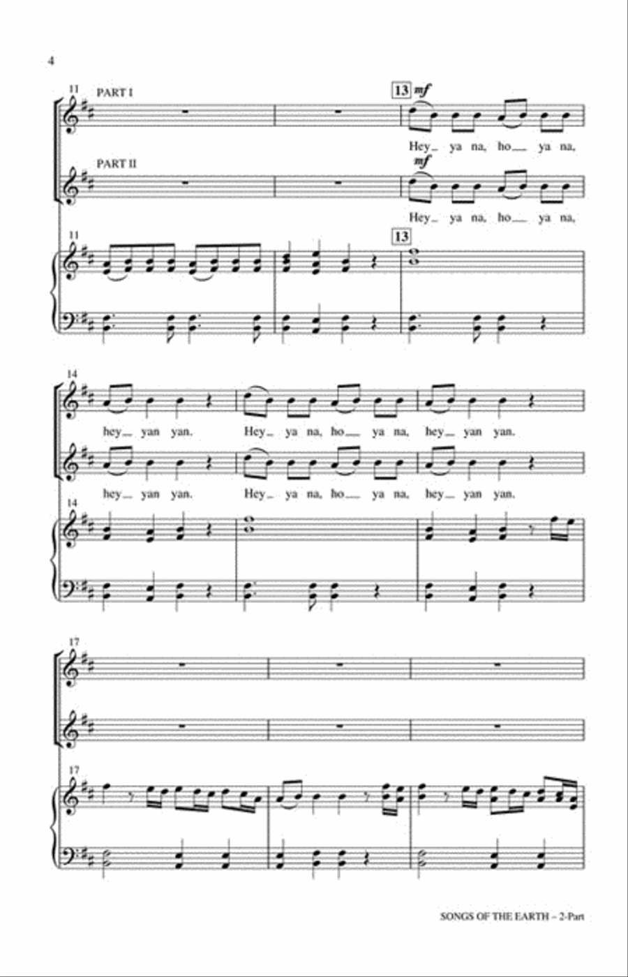 Songs of the Earth 2-Part scores gallery preview page 3