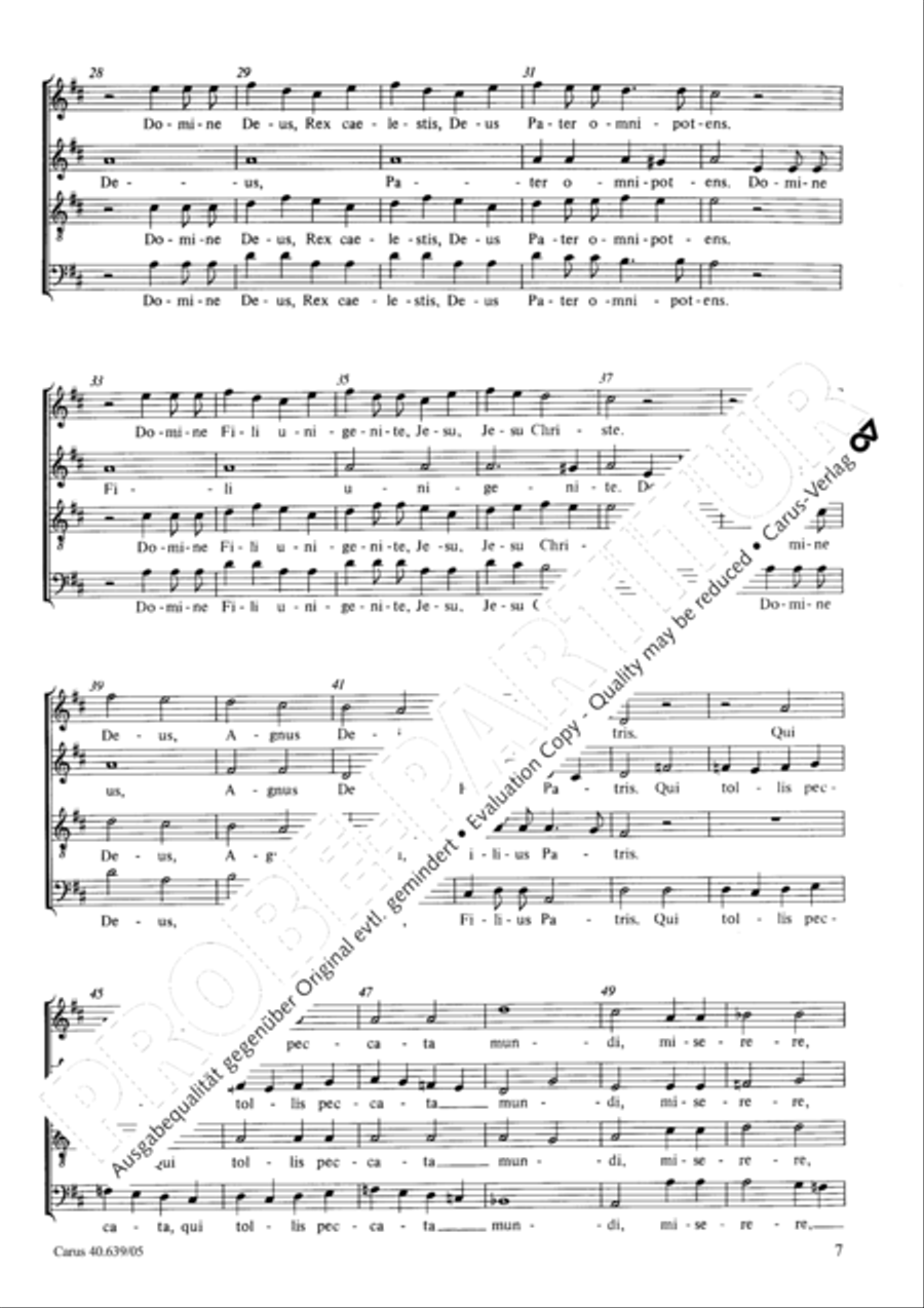Mass in D Major (Missa in D) 4-Part scores gallery preview page 8