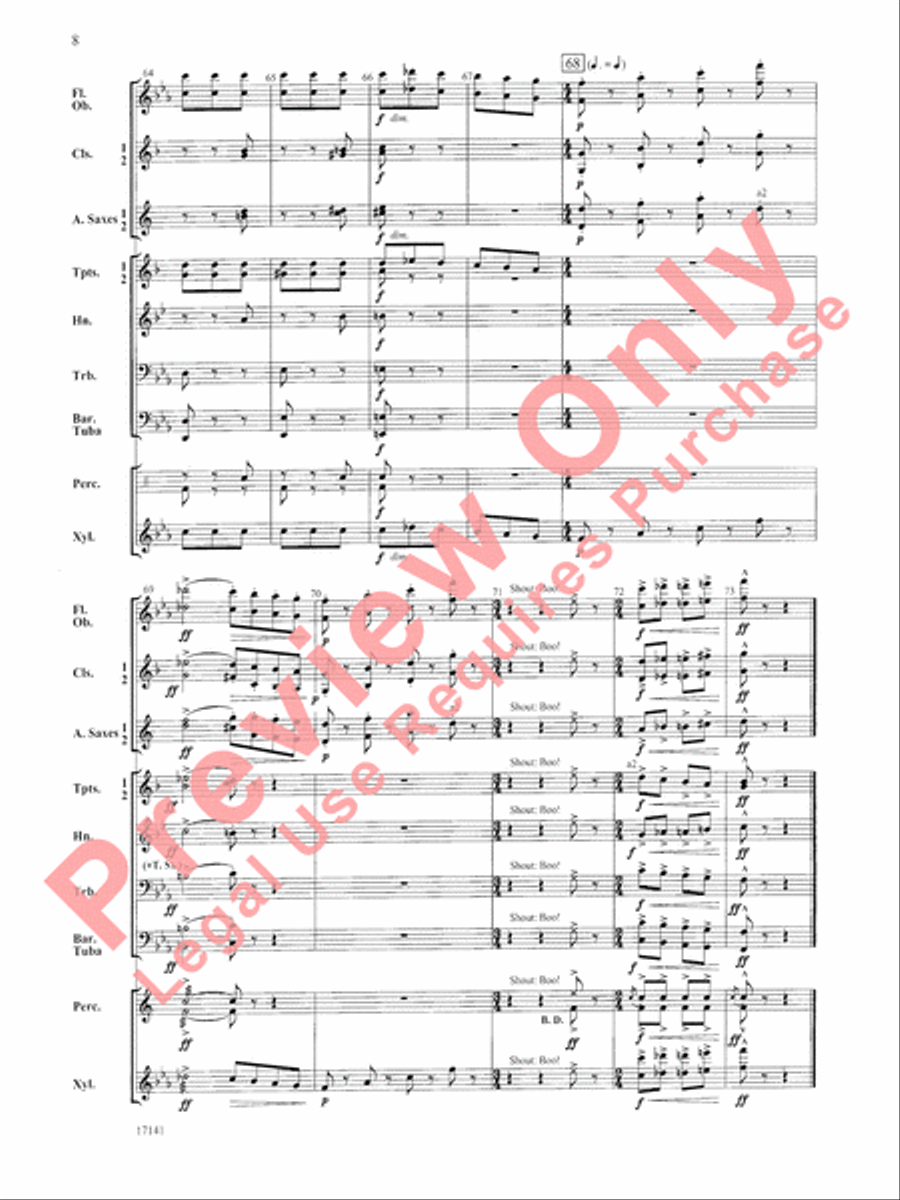 Tunes That Go Bump in the Night Concert Band scores gallery preview page 9
