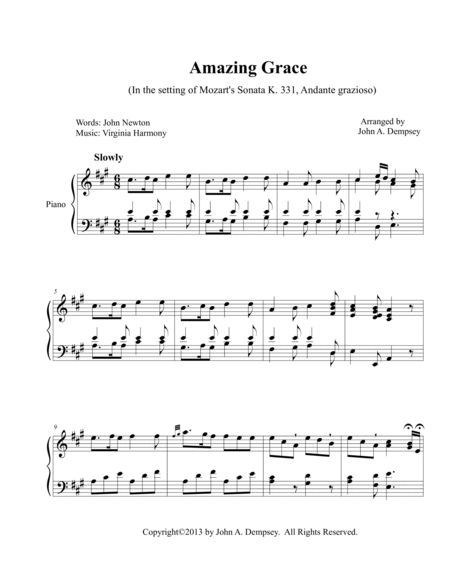 Amazing Grace (Classical Style): Piano Solo image number null