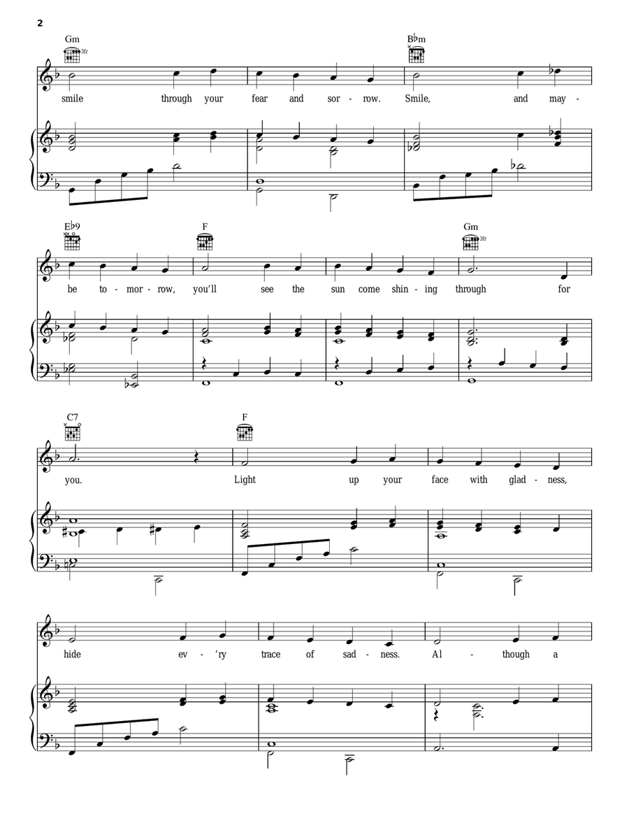 Smile Piano, Vocal, Guitar scores gallery preview page 2