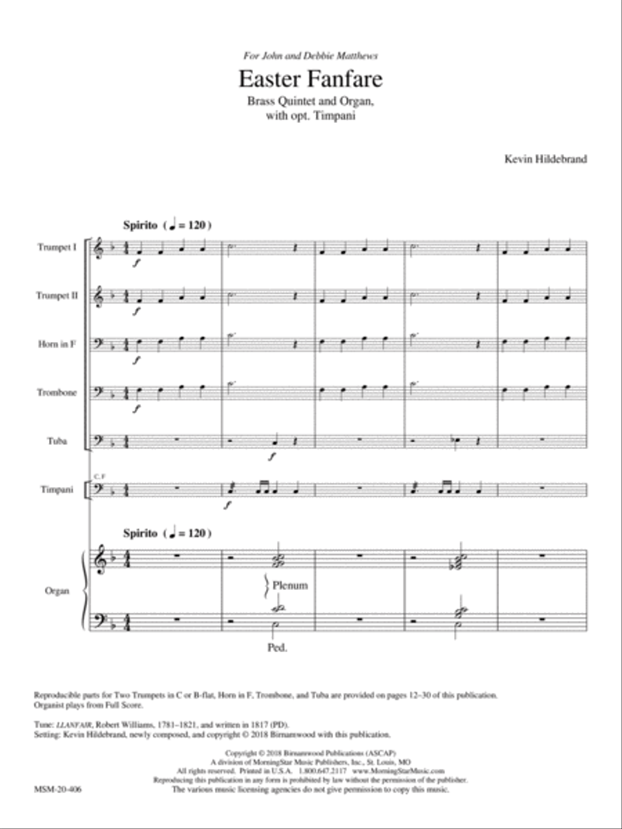 Easter Fanfare Organ scores gallery preview page 1