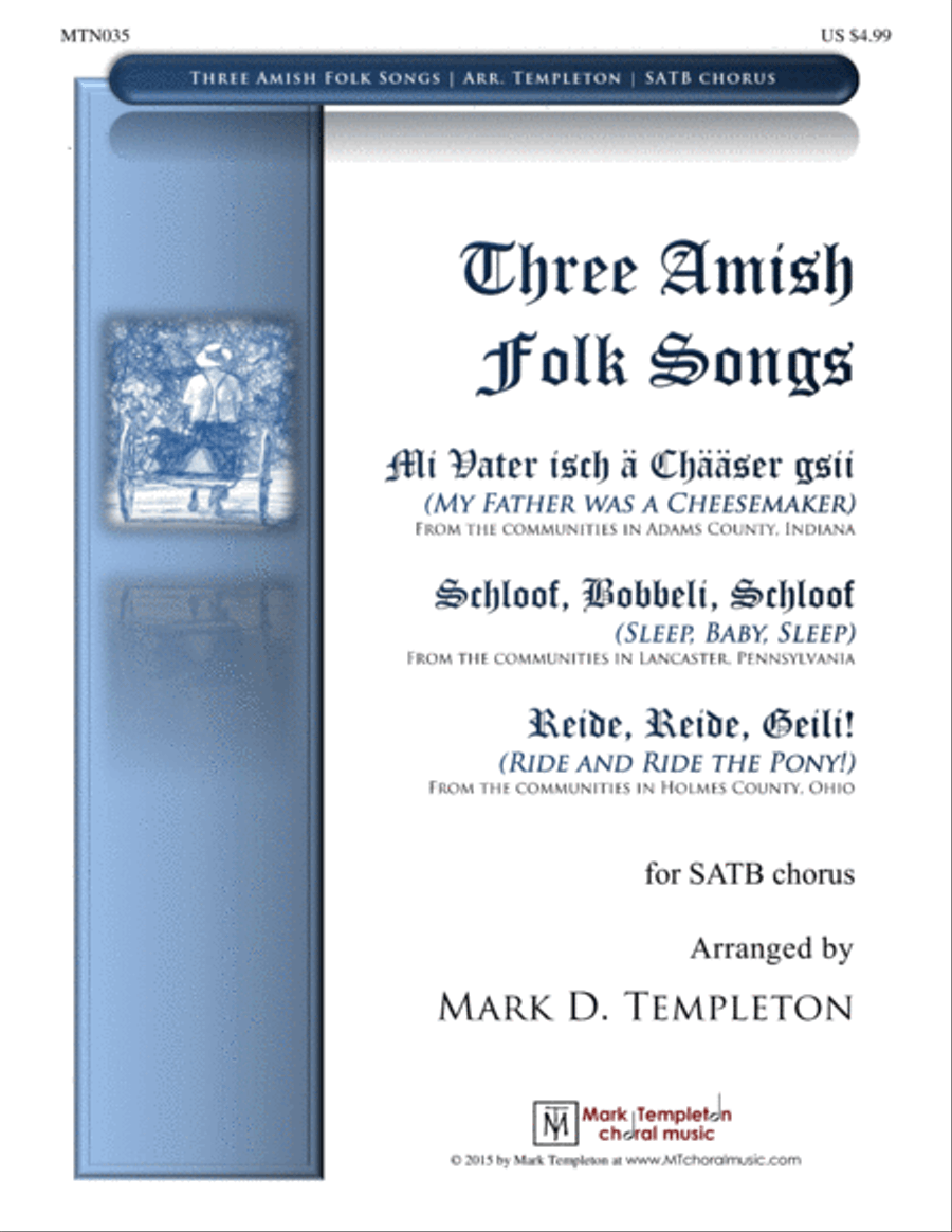Three Amish Folk Songs 4-Part scores gallery preview page 1