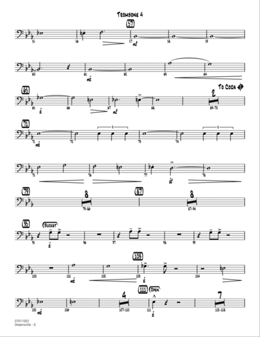 Dreamsville - Trombone 4 Jazz Ensemble scores gallery preview page 2