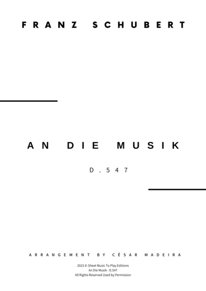 An Die Musik - Voice and Piano - C Major (Full Score and Parts) image number null