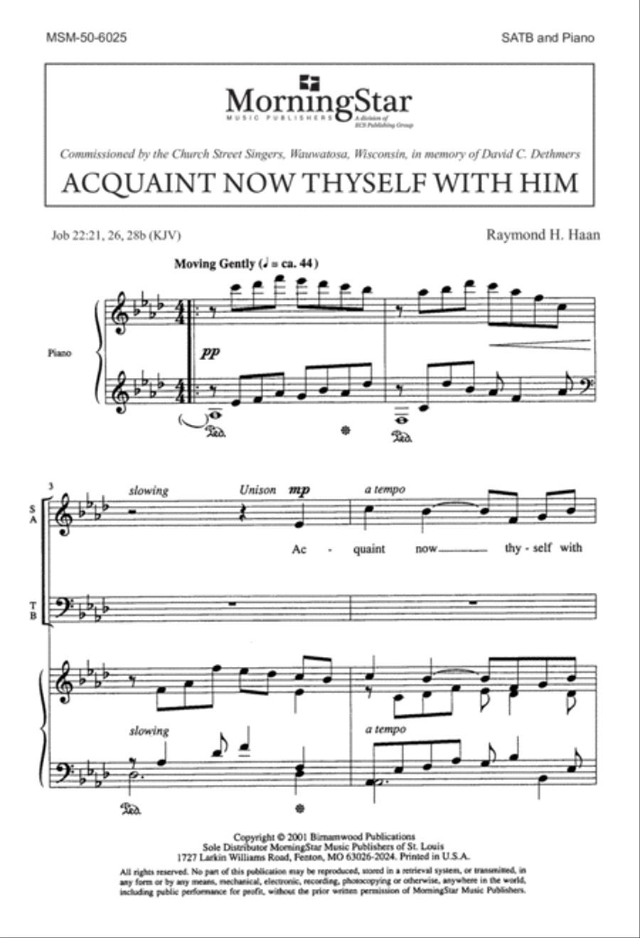 Acquaint Now Thyself with Him 4-Part scores gallery preview page 2