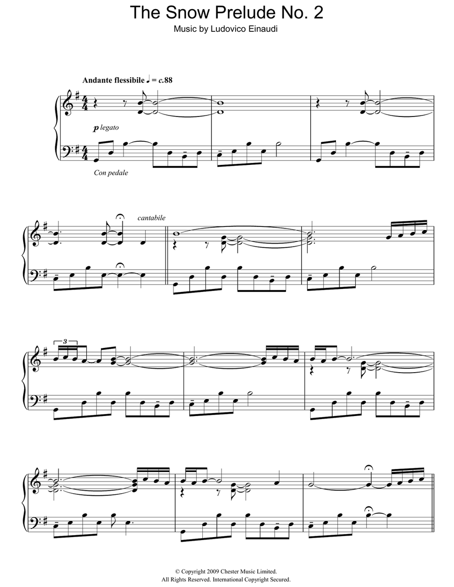The Snow Prelude No. 2 Piano Solo scores gallery preview page 1