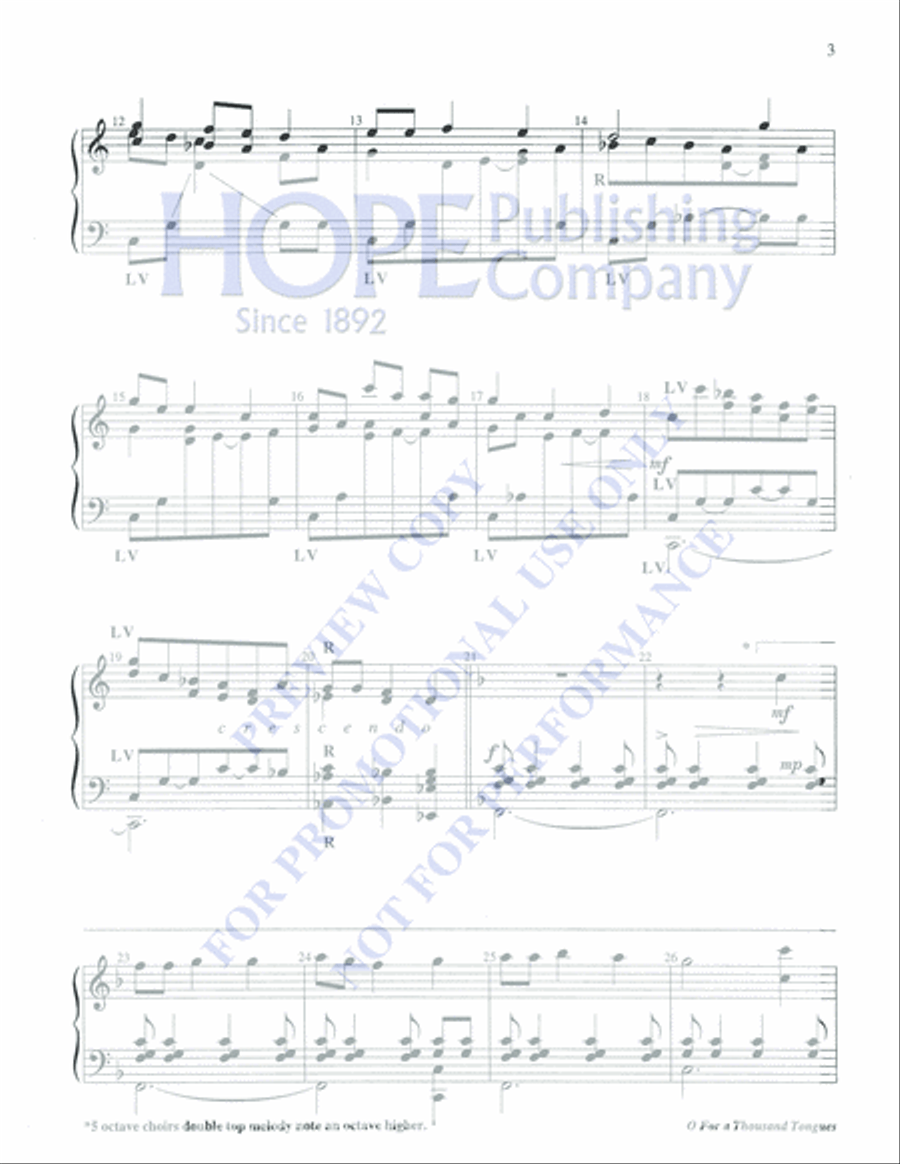 O for a Thousand Tongues O for a Thousand Tongues 5-Octaves scores gallery preview page 3
