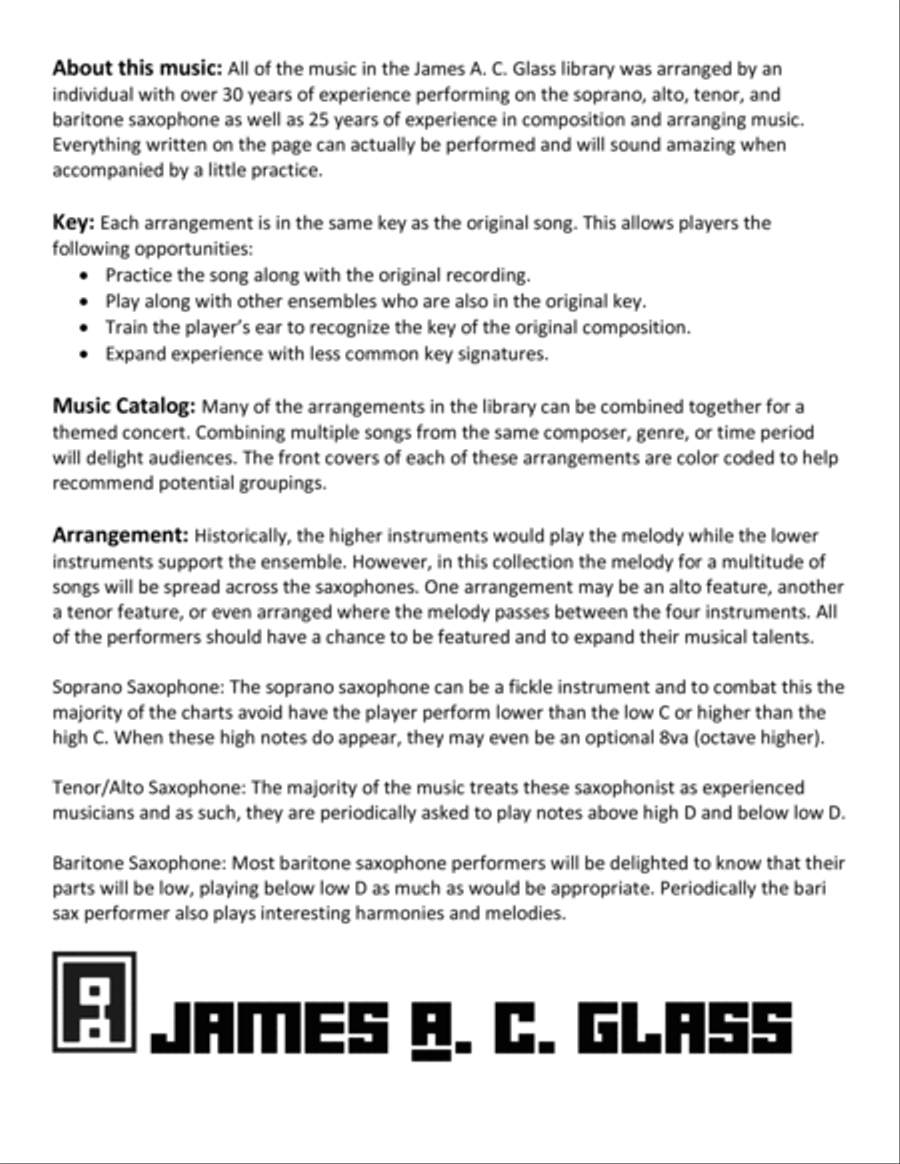 Peter Gunn Peter Gunn Saxophone Quartet scores gallery preview page 2