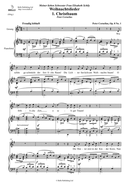 Christbaum, Op. 8 No. 1 (Original key. G Major)