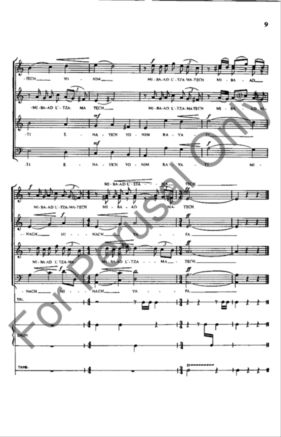 Hinach Yafa 4-Part scores gallery preview page 9